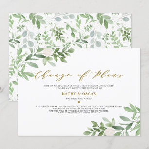 Verandering van plannen groen bruiloft uitstel kaart