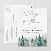 Verandering van Plannen Nieuwe Datum Winterbos Den Briefkaart (Voorkant / Achterkant)