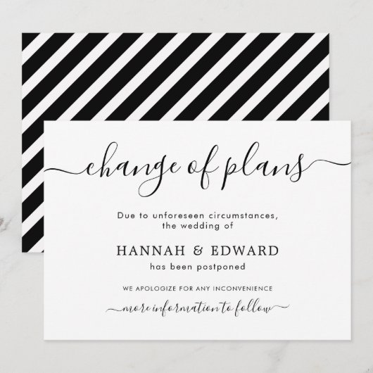 Verandering van plannen | Uitgestelde huwelijksaan Kaart (Voorkant / Achterkant)