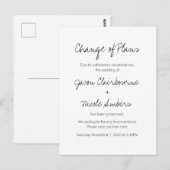 Verandering van plannen voor het uitstellen van ee briefkaart (Voorkant / Achterkant)