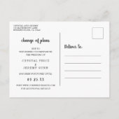 Verandering van plannen Zwart en wit hart uitgeste Aankondigingskaart (Achterkant)