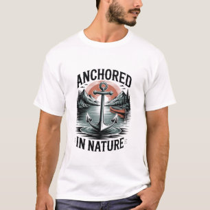 Verankerd in de natuur Nautisch Badge Inspirerend T-shirt