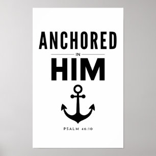 Verankerd in Hem Christelijke Wanddecoratie Poster