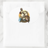 Verankerd Ovale Sticker (Tas)