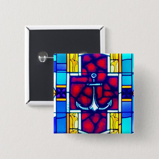 Verankerd Vierkante Button 5,1 Cm (Voorkant /achterkant)