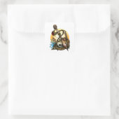 Verankerd Vierkante Sticker (Tas)