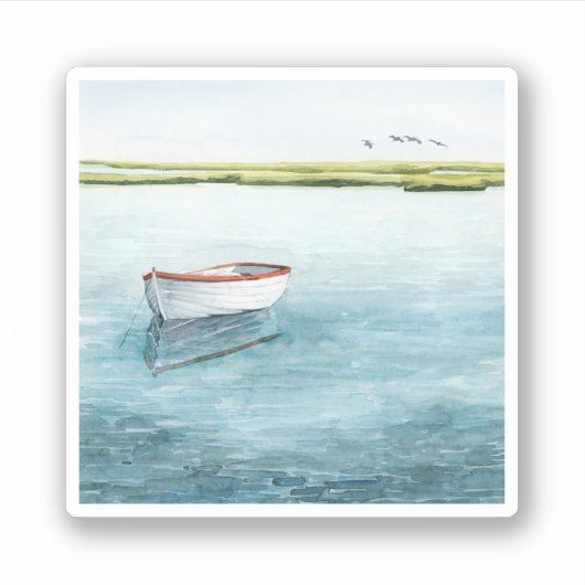 Verankerde bay I Sticker (Voorkant)