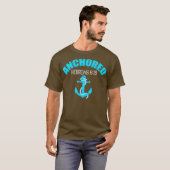 Verankerde Hebreeuwen 619 Blauw Anker met Manuscri T-shirt (Voorkant volledig)