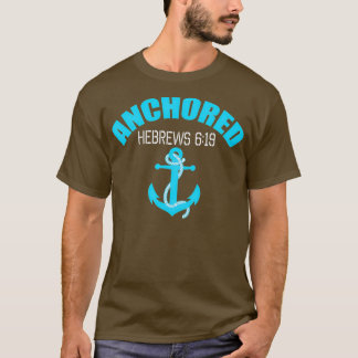 Verankerde Hebreeuwen 619 Blauw Anker met Manuscri T-shirt