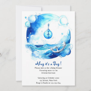 Verankerde liefde nautische jongen Baby shower Kaart