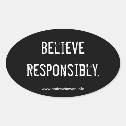 "Verantwoordelijk geloven" bumpersticker Ovale Sticker (Voorkant)