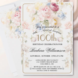 VERASSING Elegant Geschilderde Bloemen 100ste Verj Kaart