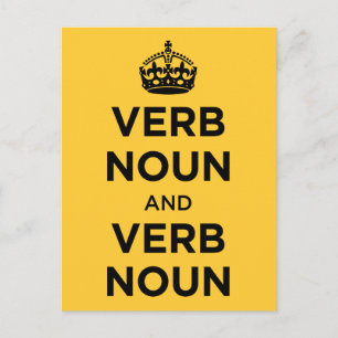 Verb Noun en Verb Noun - Kalm houden en doorgaan Briefkaart