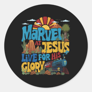 Verbaas je over Jezus Vbs 2025 Leef voor Jezus' Gl Ronde Sticker