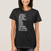 Verbaasd dat we hier vandaag zijn opgehaald. t-shirt (Voorkant)