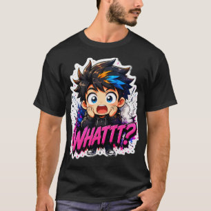 Verbaasde Anime Chibi Jongen "WHATTT?" - Kleurrijk T-shirt