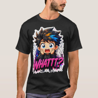 Verbaasde Anime Chibi Jongen "WHATTT?" - Kleurrijk T-shirt