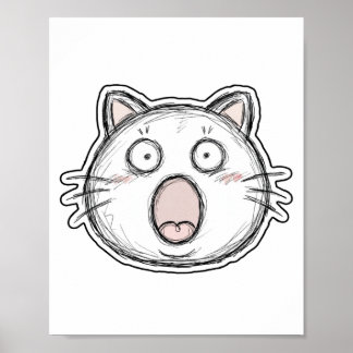 Verbaasde Kat Met Open Mond Poster