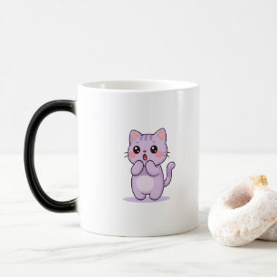 Verbaasde Kat Schattig Cartoon Personage Magische Mok