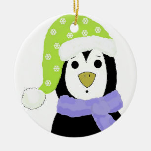 Verbaasde Pinguïn Keramisch Ornament