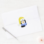 Verbaasde Pinguïn Ronde Sticker (Envelop)