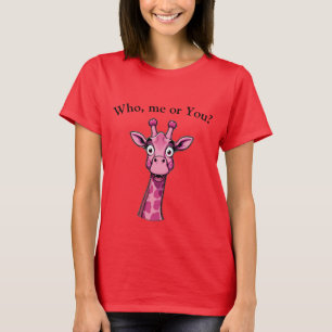 Verbaasde Roze Giraf T-shirt