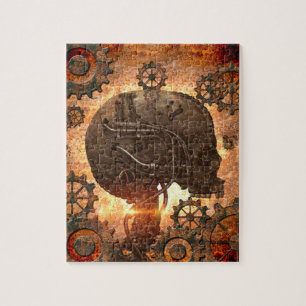 Verbazende steampunk Schedel met toestellen Legpuzzel