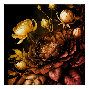Verbazingwekkend arrangement Roest Accent Flowers Perfect Poster