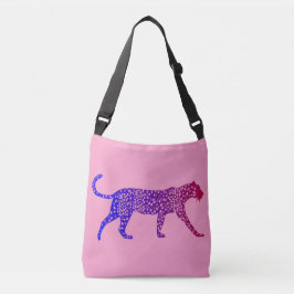 Verbazingwekkend blauw-roze luipaard ontwerp crossbody tas