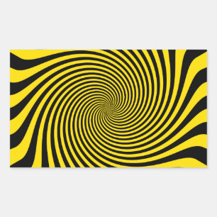 Verbazingwekkend Bumble Bee Yellow Swirl Decor Rechthoekige Sticker