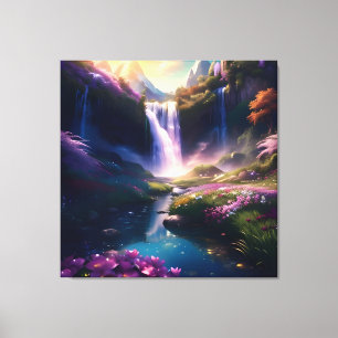 Verbazingwekkend glorieus pracht waterval landscha canvas afdruk