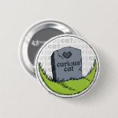 Verbazingwekkend kat gravestone ronde button 5,7 cm (Voorkant /achterkant)