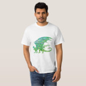 Verbazingwekkend Mozaïek Groene Draak T-shirt (Voorkant volledig)