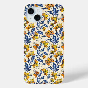 Verbazingwekkend Naadloos Bloem- en Bladpatroon iPhone 15 Mini Hoesje