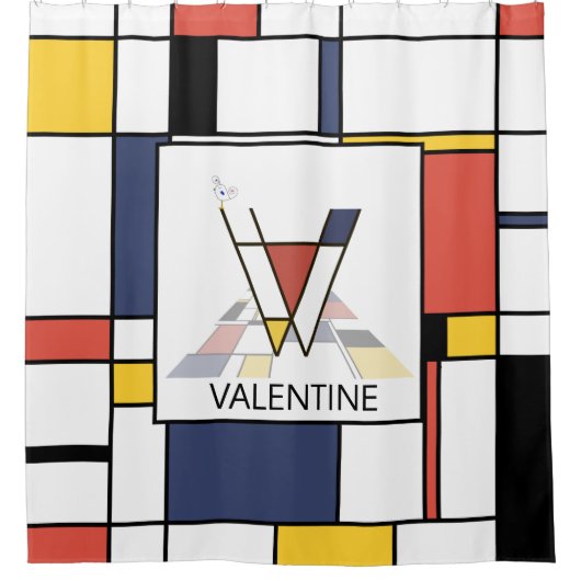 Verbazingwekkend neoplasticisme Art Monogram. Brie Douchegordijn (Voorkant)