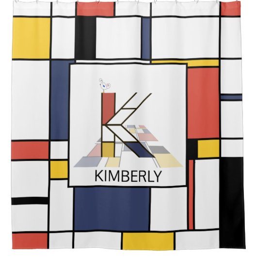 Verbazingwekkend neoplasticisme Art Monogram. Brie Douchegordijn (Voorkant)