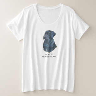 Verbazingwekkend portret met zwarte labrador hond  grote maat t-shirt