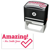 "Verbazingwekkend!" + Rubberstempel van schoollera Zelfinktende Stempel (In situ)