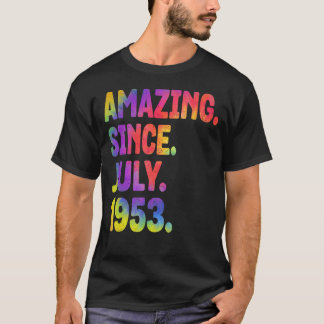 Verbazingwekkend sinds juli 1953 70 jaar oud 70e v t-shirt