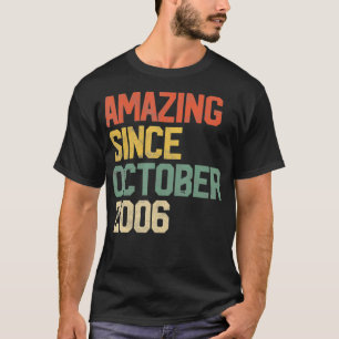 Verbazingwekkend sinds oktober 2006 14e verjaardag t-shirt