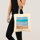 Verbazingwekkend strand tropische scène bruiloft tote bag (Voorkant (product))
