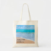 Verbazingwekkend strand tropische scène bruiloft tote bag (Voorkant)