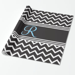 Verbazingwekkend zwart-wit Zigzag Wrapping Paper Cadeaupapier