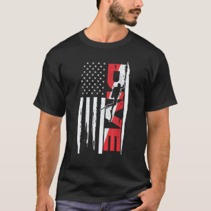 Verbazingwekkende Amerikaanse Vlag Duikapparatuur T-shirt