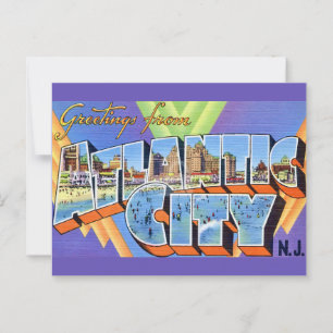 Verbazingwekkende ansichtkaart van Atlantic City Briefkaart