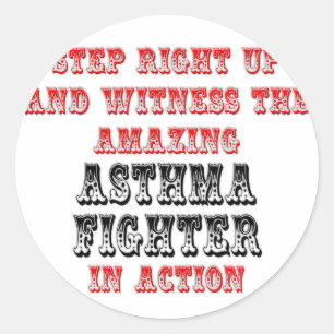 Verbazingwekkende astma vechter in actie ronde sticker