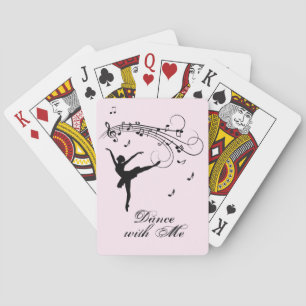 Verbazingwekkende Ballerina Danst op Muziek Roze Pokerkaarten