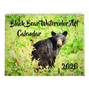 Verbazingwekkende beren in het wild waterverfschil kalender