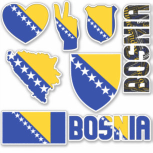 Verbazingwekkende Bosnië-vormen Nationale Symbolen Sticker