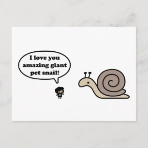 Verbazingwekkende Giant Pet Snail Briefkaart